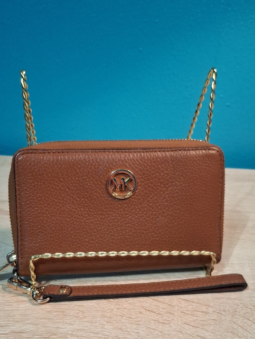 Michael Kors Fulton Zip Around Continetal Leather Wallet In Luggage